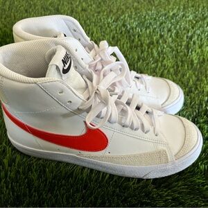Brand new Nike White and orange high top blazer’s  6Y